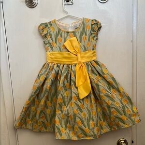 Yellow Floral Kids Dress